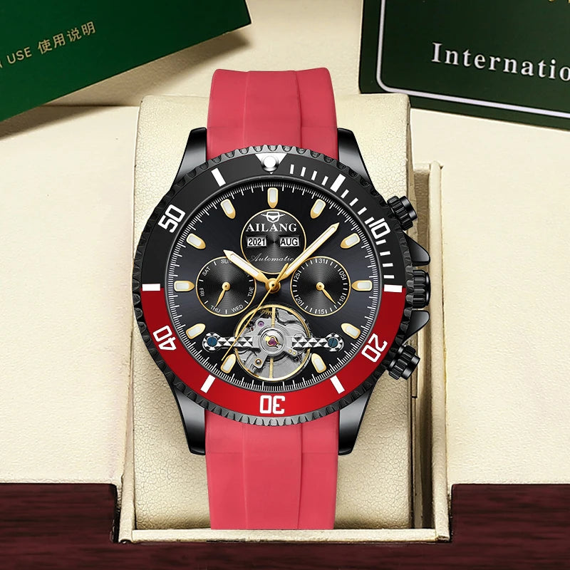 AILANG Men's Green Diver Automatic Mechanical Watch – case back