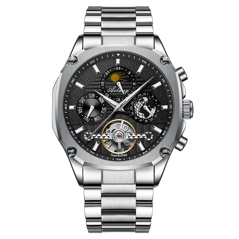 AILANG Men's Moon Phase Automatic Mechanical Watch – front view