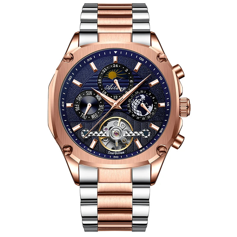 AILANG Men's Moon Phase Automatic Mechanical Watch – mechanical detail