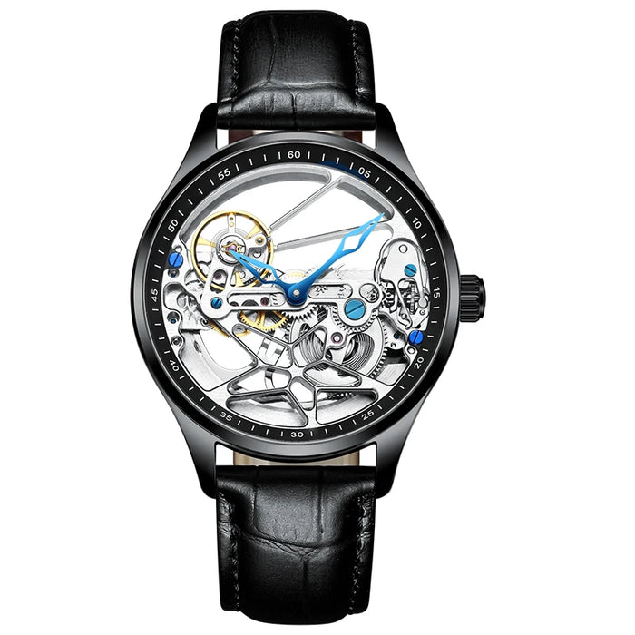 AILANG Men's Double-Sided Skeleton Automatic Mechanical Watch – front view