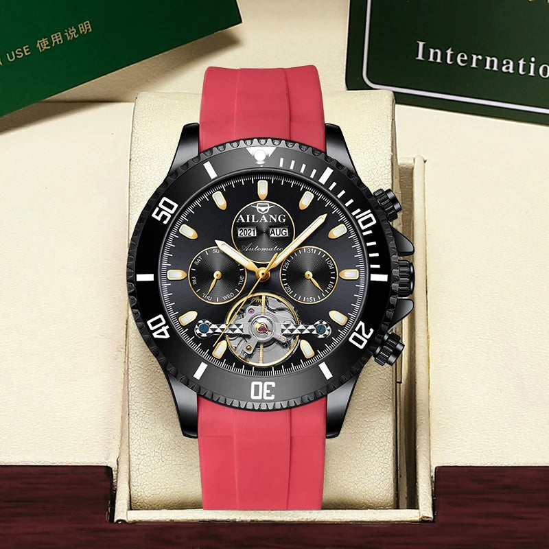 AILANG Men's Green Diver Automatic Mechanical Watch – strap detail