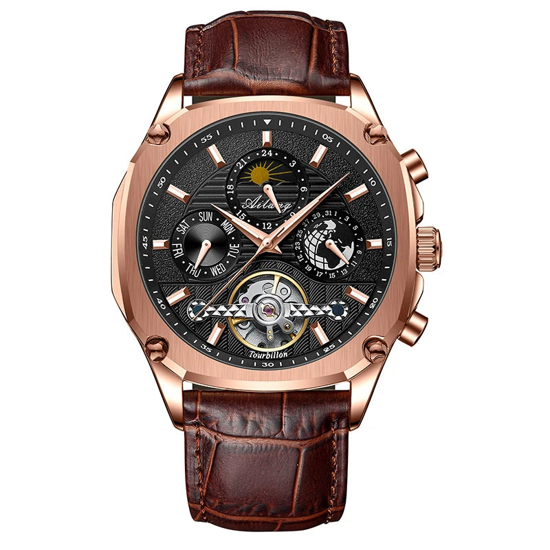 AILANG Men's Moon Phase Automatic Mechanical Watch – side view