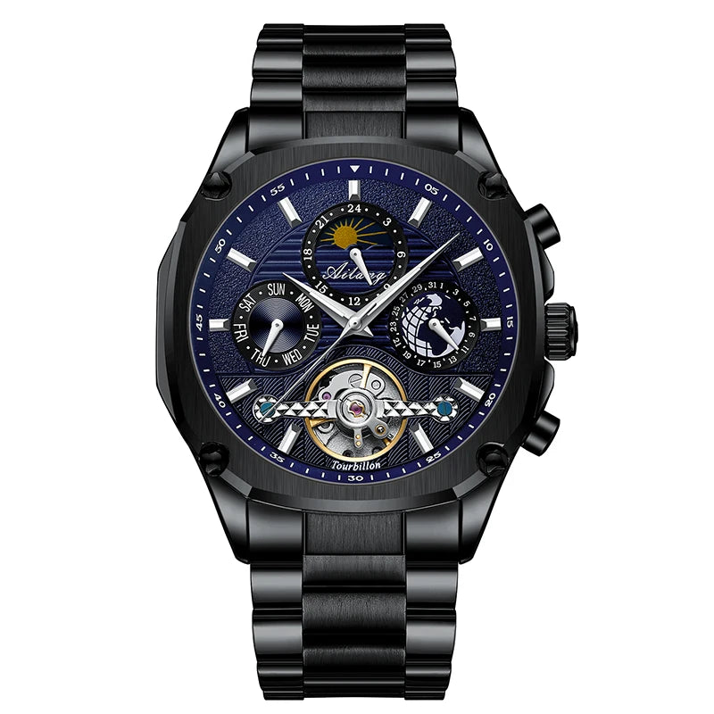 AILANG Men's Moon Phase Automatic Mechanical Watch – color detail
