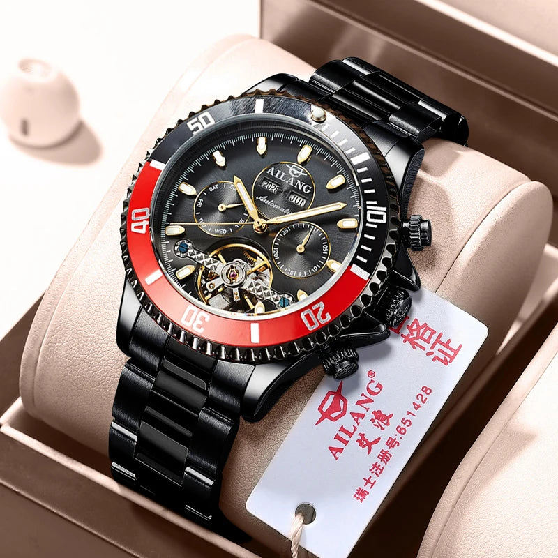 AILANG Men's Green Diver Automatic Mechanical Watch – alternate view