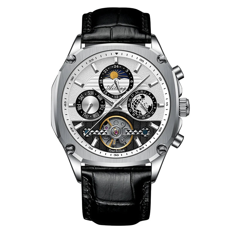 AILANG Men's Moon Phase Automatic Mechanical Watch – color detail