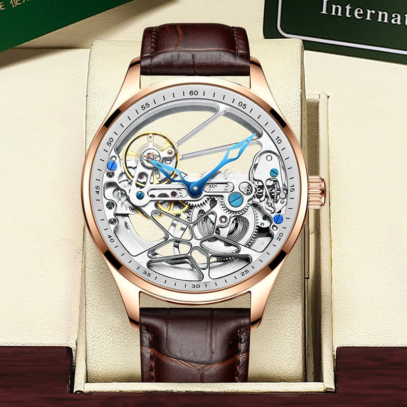 AILANG Men's Double-Sided Skeleton Automatic Mechanical Watch – clasp detail