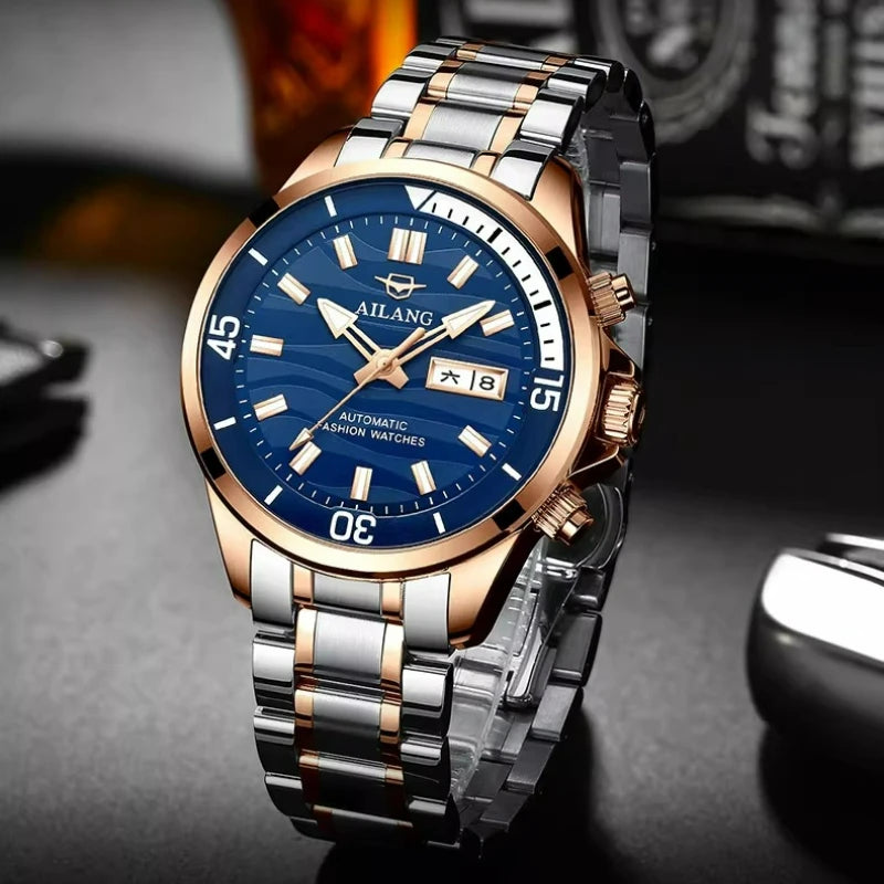 AILANG Men's 43mm Automatic Mechanical Watch – front view