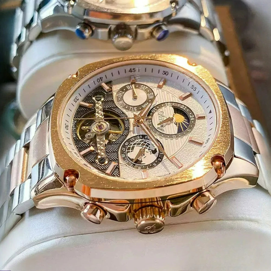 AILANG Men's Moon Phase Automatic Mechanical Watch – front view