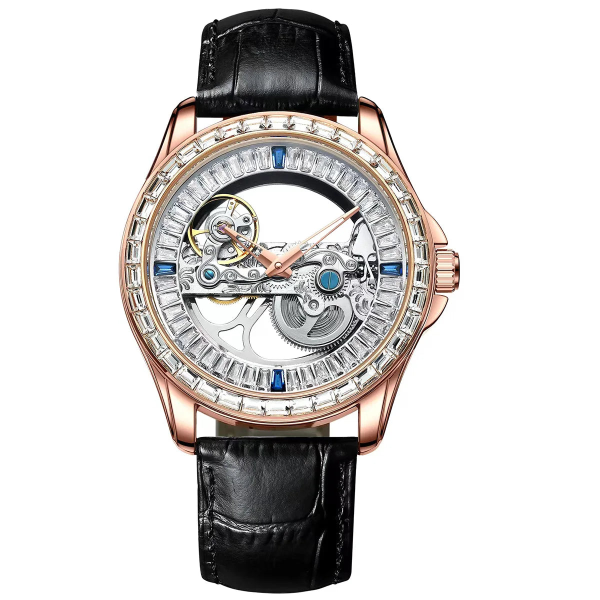 AILANG Men's Double-Sided Skeleton Automatic Mechanical Watch – clasp detail