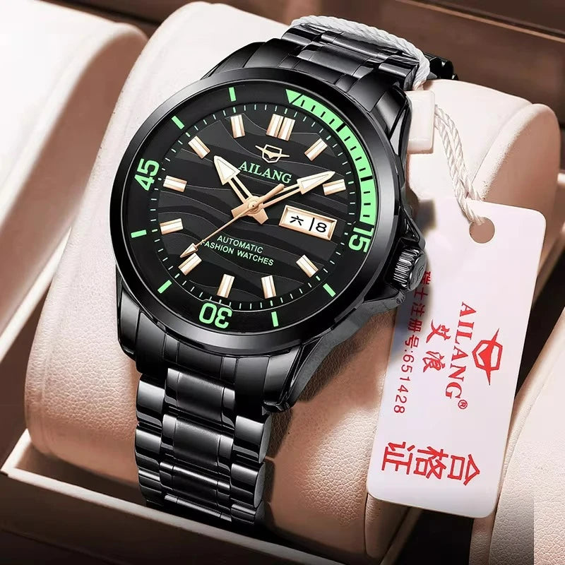 AILANG Men's 43mm Automatic Mechanical Watch – case back