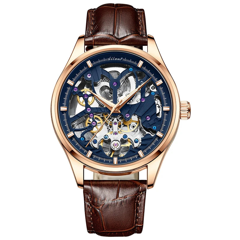 AILANG Men's Skeleton Automatic Mechanical Watch – clasp detail