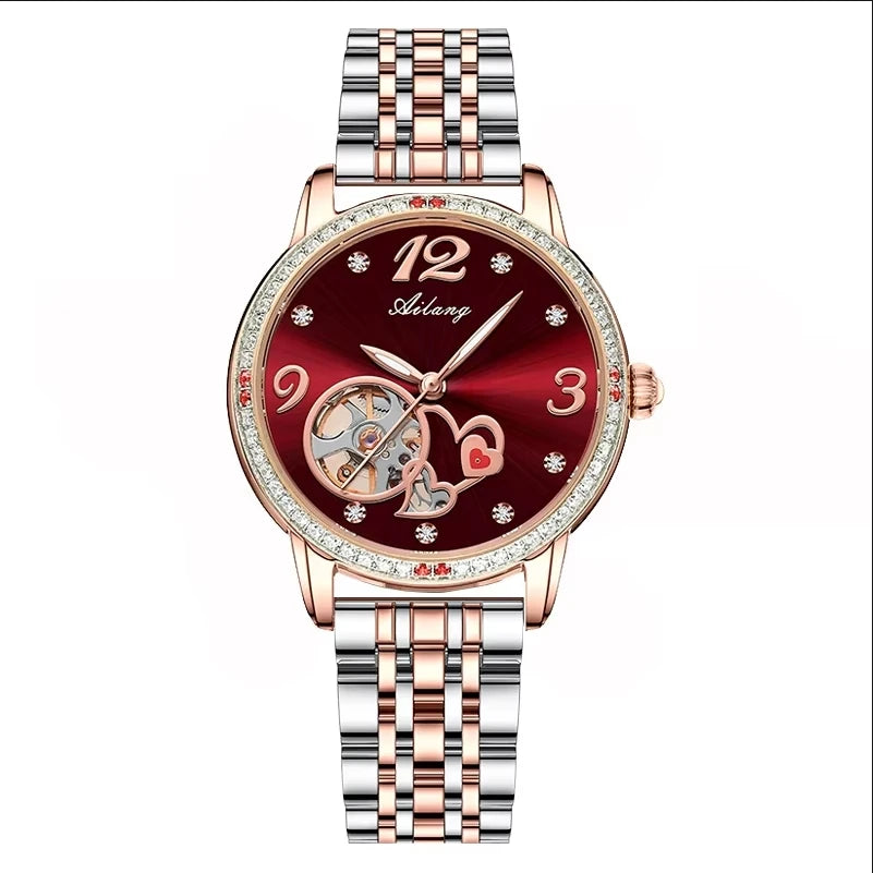AILANG Women's Skeleton Automatic Mechanical Watch – case back