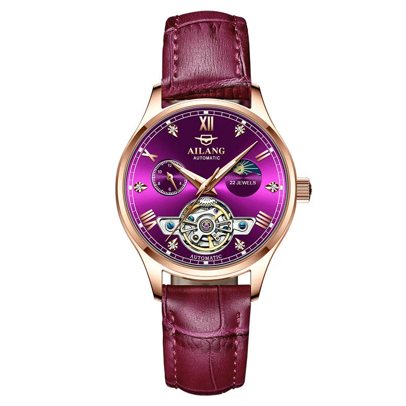 AILANG Women's Skeleton Automatic Mechanical Watch – color detail