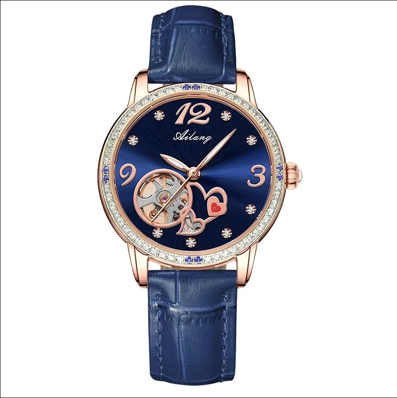 AILANG Women's Skeleton Automatic Mechanical Watch – side view