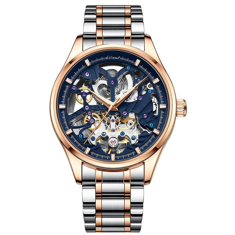 AILANG Men's Skeleton Automatic Mechanical Watch – color detail