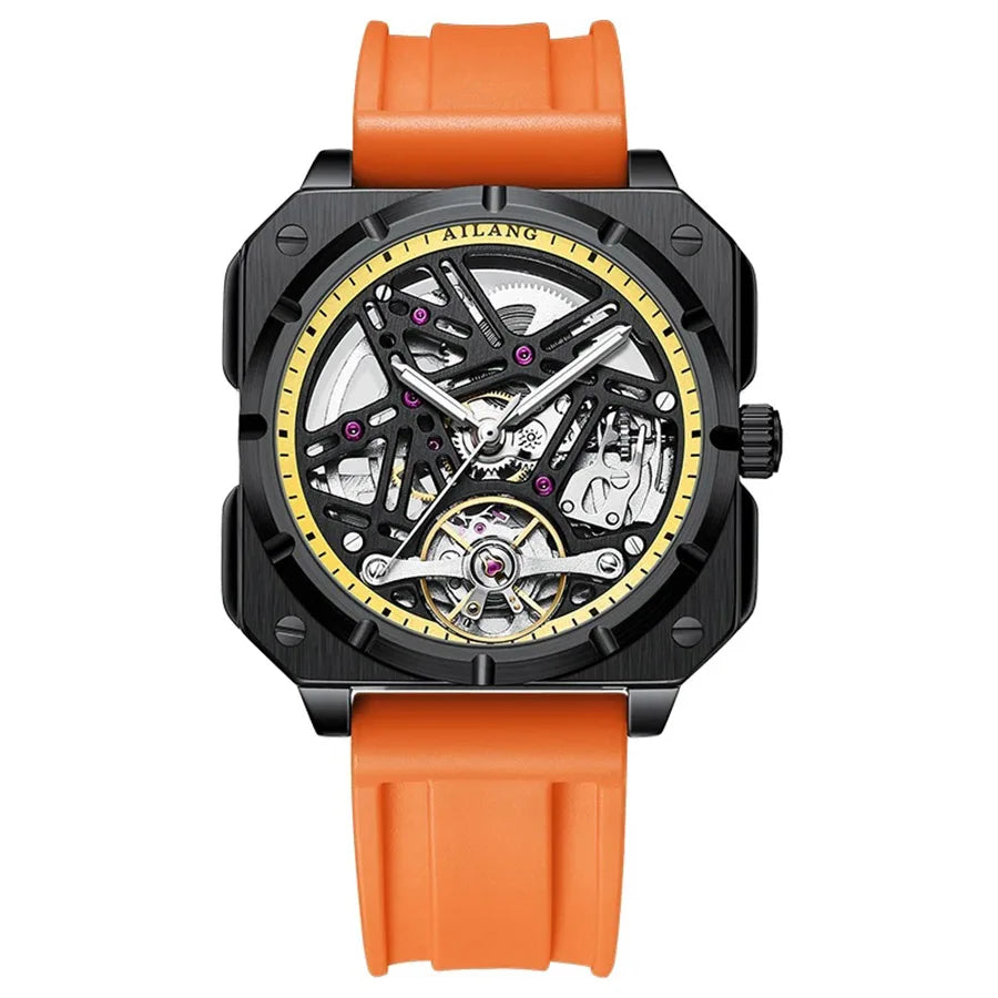 AILANG Men's Square Automatic Mechanical Watch – mechanical detail