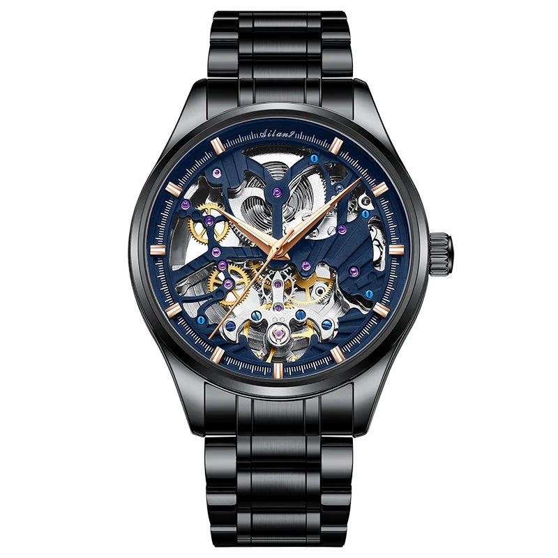 AILANG Men's Skeleton Automatic Mechanical Watch – dial view