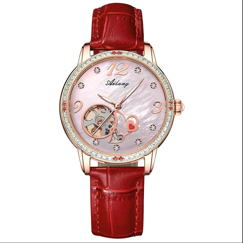 AILANG Women's Skeleton Automatic Mechanical Watch – front view