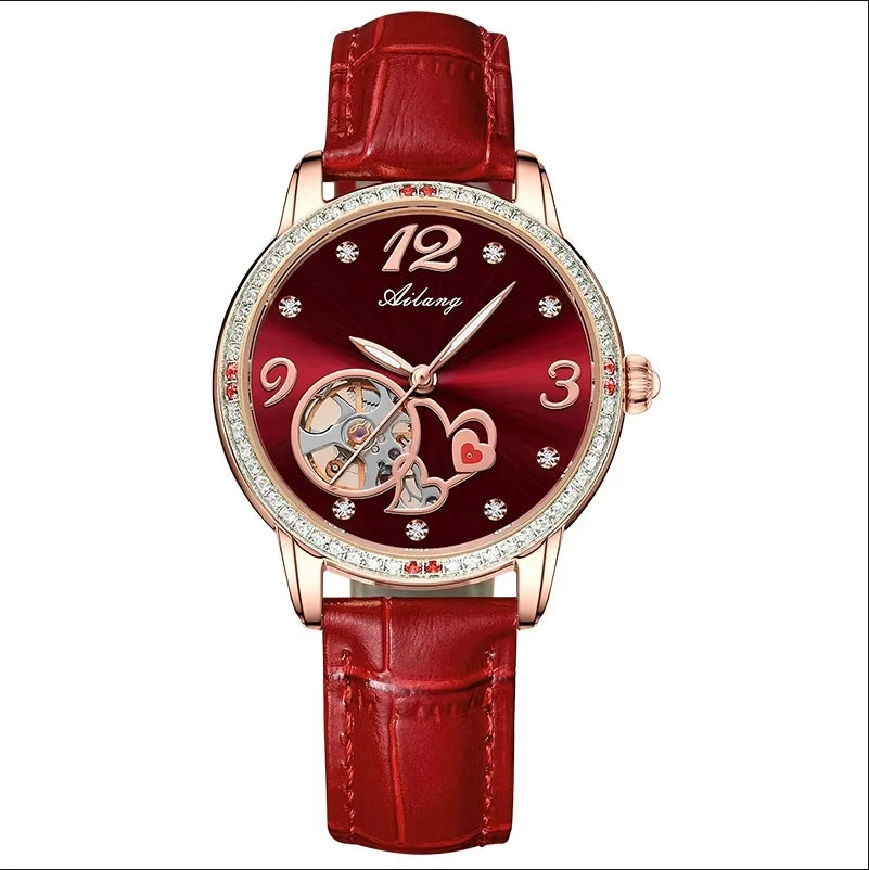 AILANG Women's Skeleton Automatic Mechanical Watch – color detail