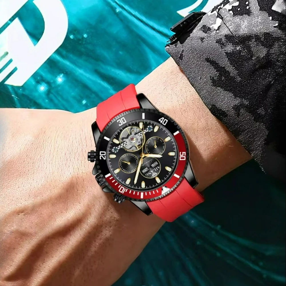 AILANG Men's Green Diver Automatic Mechanical Watch – side view