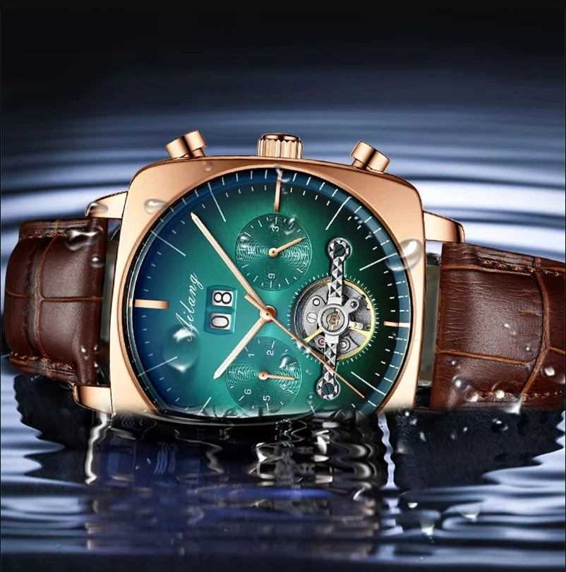 AILANG Men's Square Automatic Mechanical Watch – strap detail
