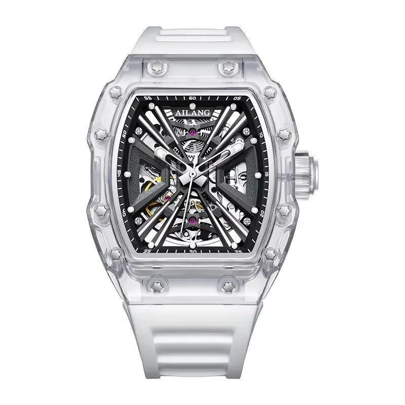 AILANG Men's Double-Sided Skeleton Automatic Mechanical Watch – mechanical detail