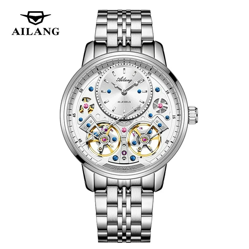AILANG Men's Skeleton Automatic Mechanical Watch — Tourbillon · Waterproof
