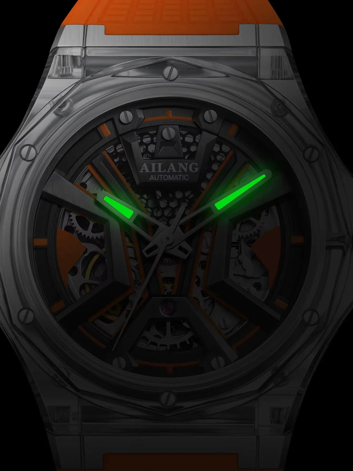 AILANG Men's Polygonal Automatic Mechanical Watch – strap detail