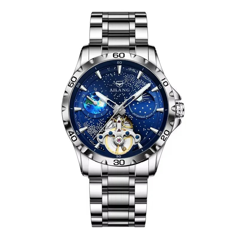 AILANG Men's Moon Phase Automatic Mechanical Watch – mechanical detail