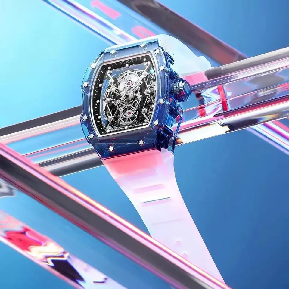 AILANG Men's Tonneau Automatic Mechanical Watch – side view