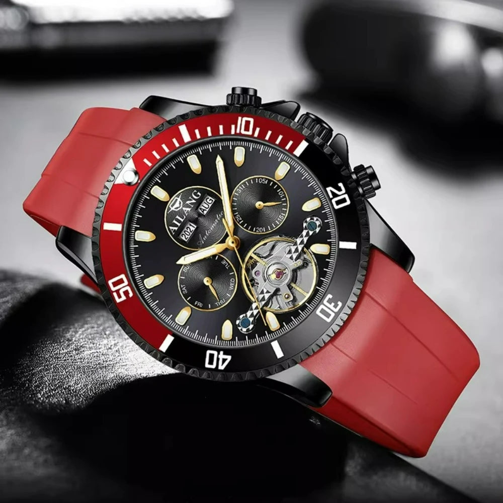 AILANG Men's Green Diver Automatic Mechanical Watch – strap detail
