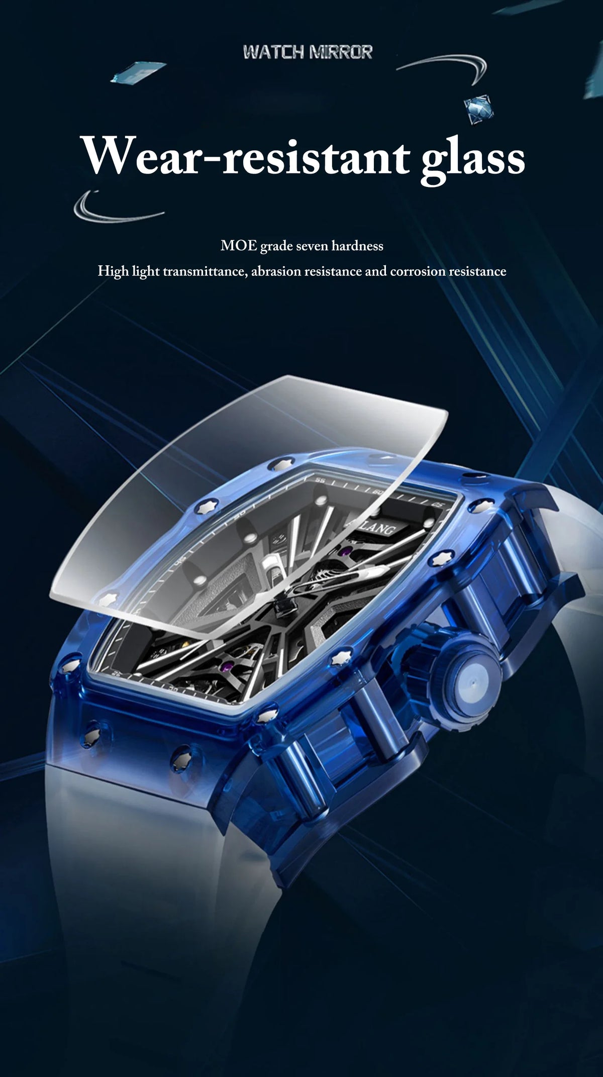 AILANG Men's Double-Sided Skeleton Automatic Mechanical Watch – case back