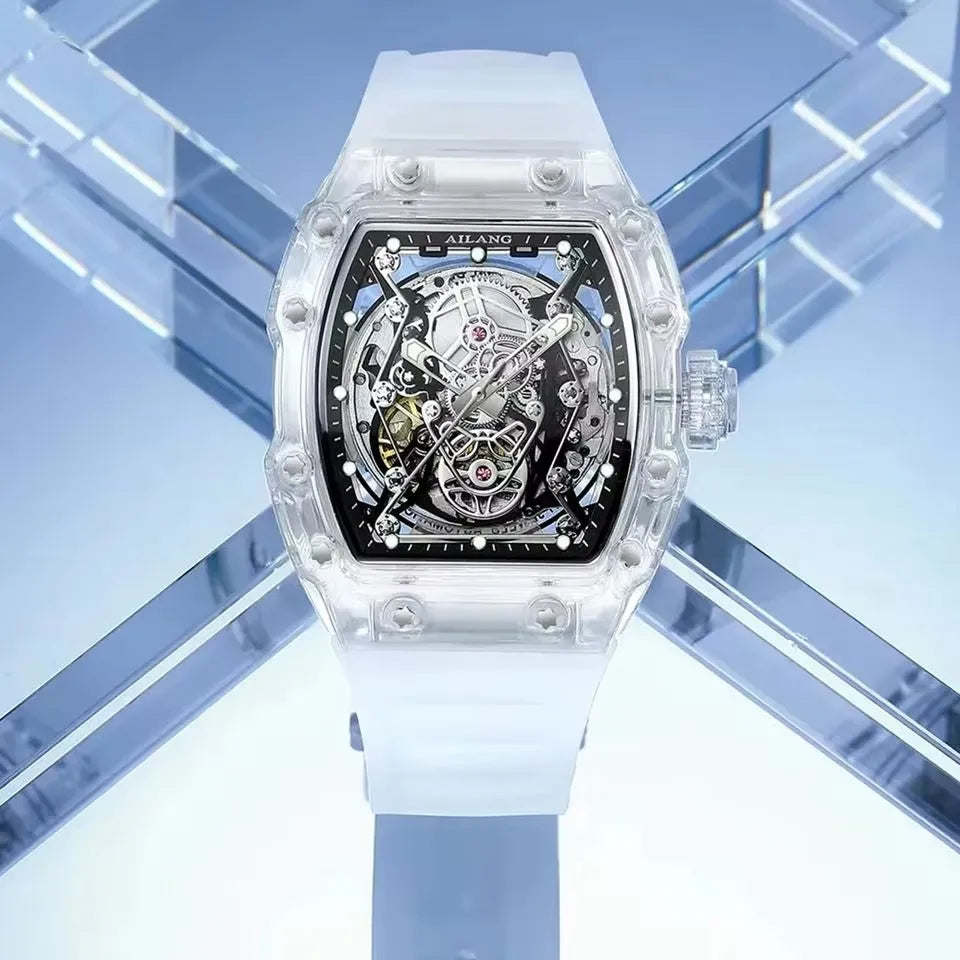 AILANG Men's Tonneau Automatic Mechanical Watch – strap detail