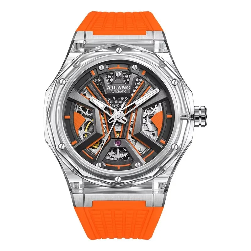 AILANG Men's Polygonal Automatic Mechanical Watch – case back