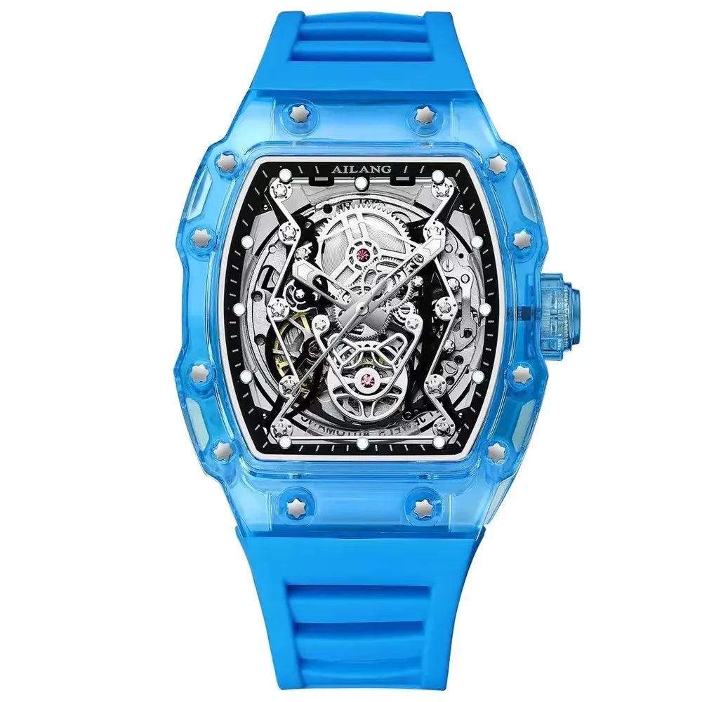 AILANG Men's Tonneau Automatic Mechanical Watch – mechanical detail