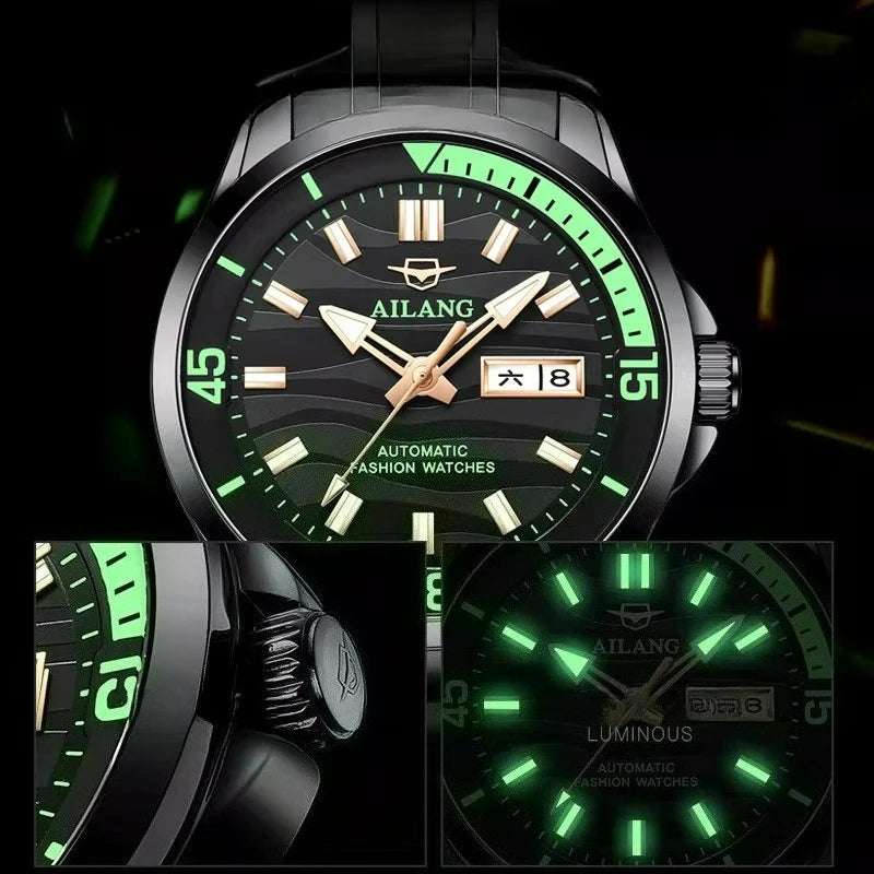 AILANG Men's 43mm Automatic Mechanical Watch – case detail