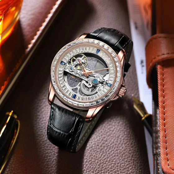 AILANG Men's Double-Sided Skeleton Automatic Mechanical Watch — Waterproof