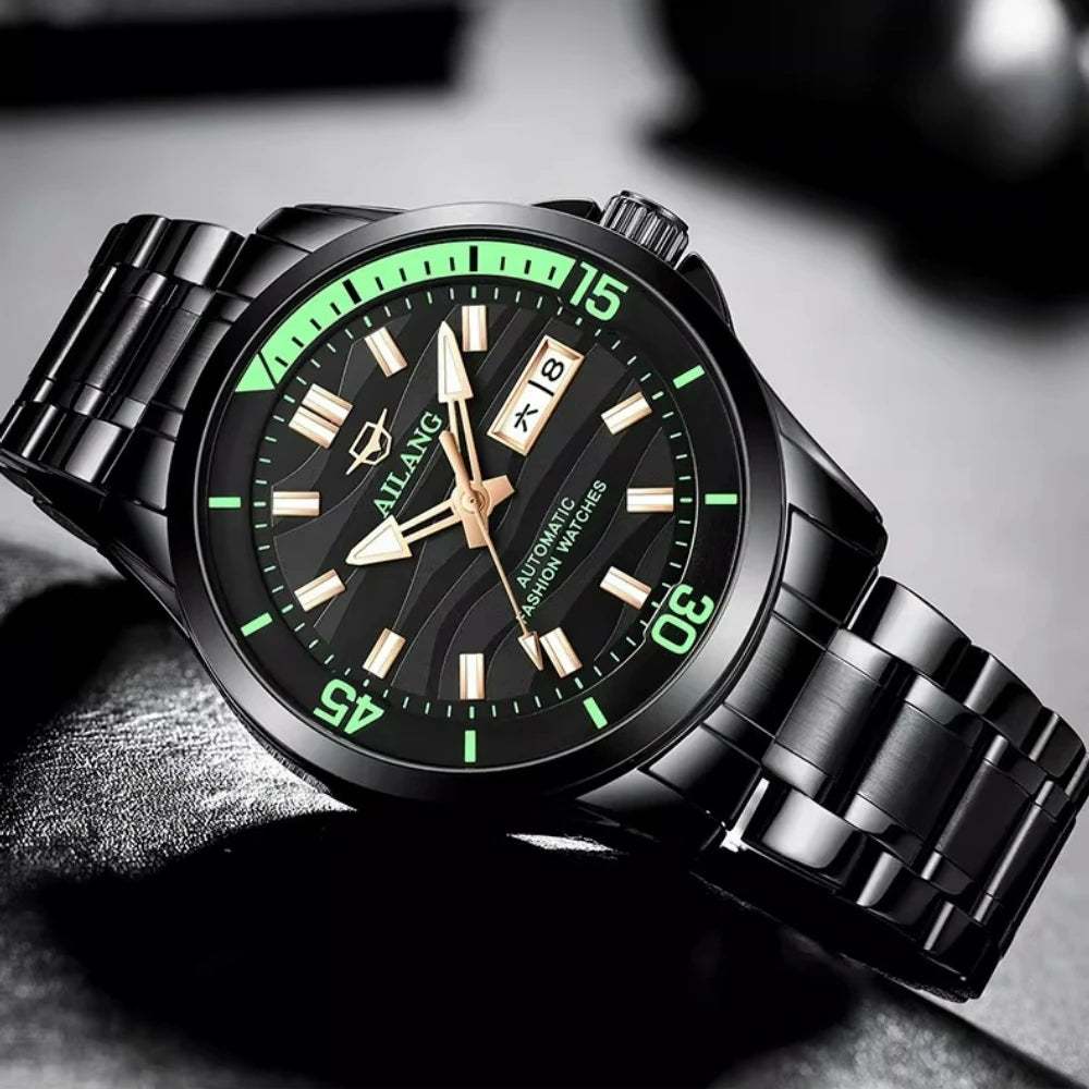 AILANG Men's 43mm Automatic Mechanical Watch – side view