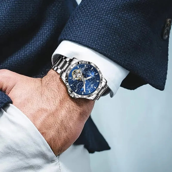AILANG Men's Moon Phase Automatic Mechanical Watch – front view