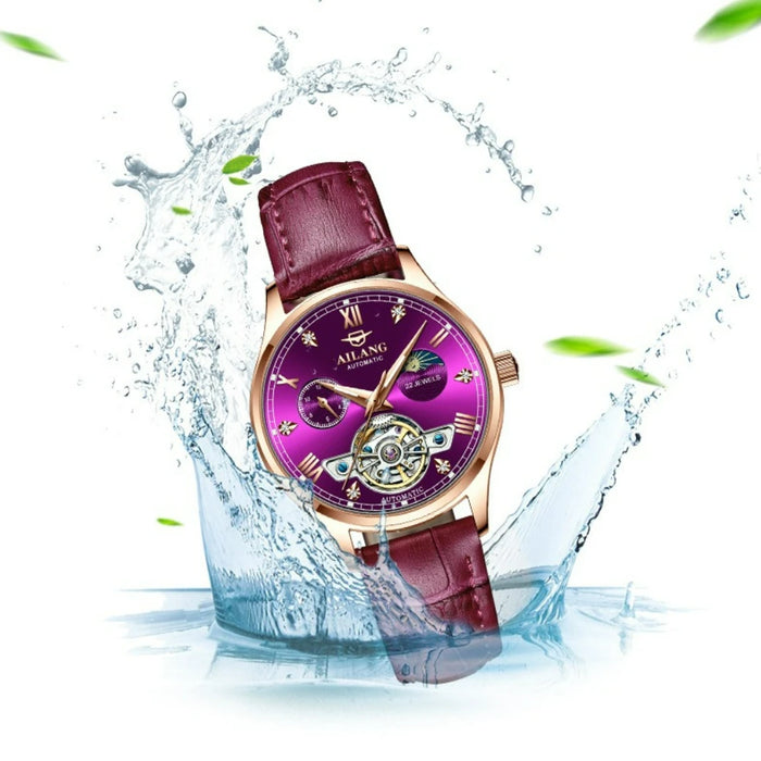 AILANG Women's Skeleton Automatic Mechanical Watch – front view