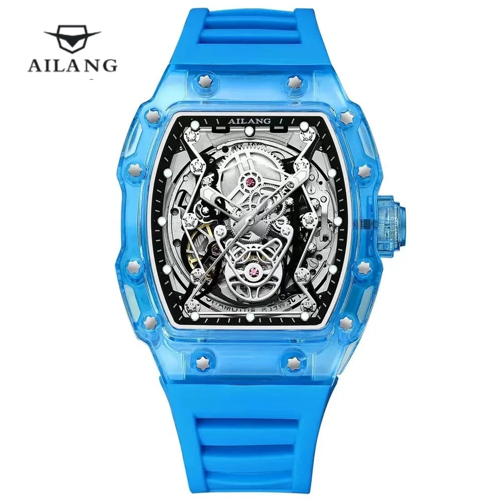 AILANG Men's Tonneau Automatic Mechanical Watch – mechanical detail