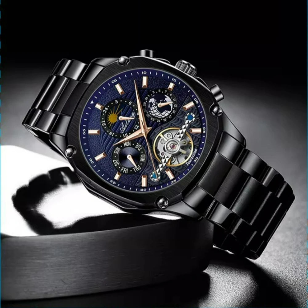 AILANG Men's Moon Phase Automatic Mechanical Watch – side view