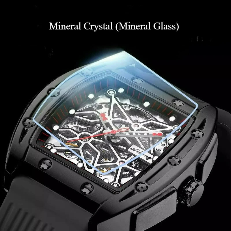 AILANG Men's Tonneau Automatic Mechanical Watch – dial view