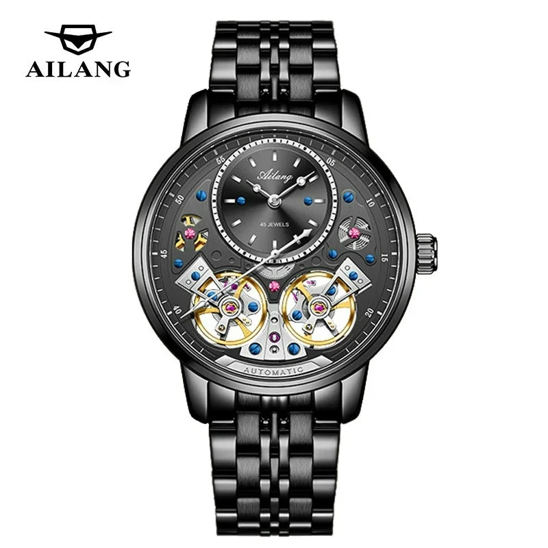 AILANG Men's Skeleton Automatic Mechanical Watch – clasp detail