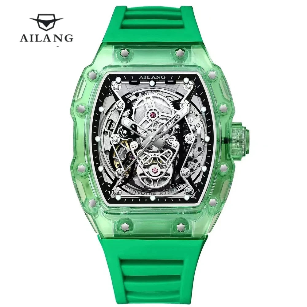 AILANG Men's Tonneau Automatic Mechanical Watch – color detail