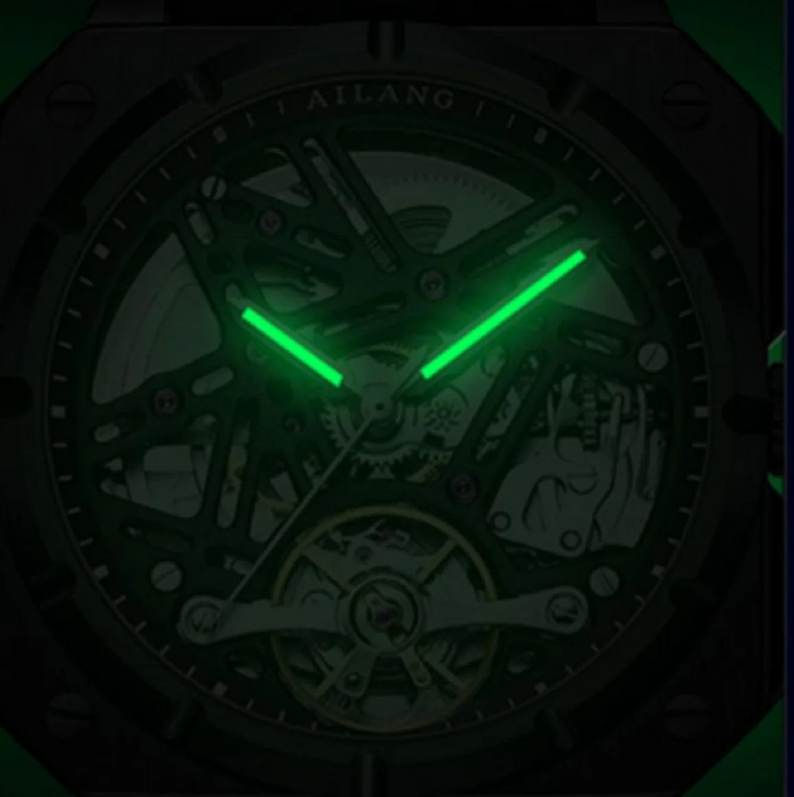 AILANG Men's Square Automatic Mechanical Watch – strap detail
