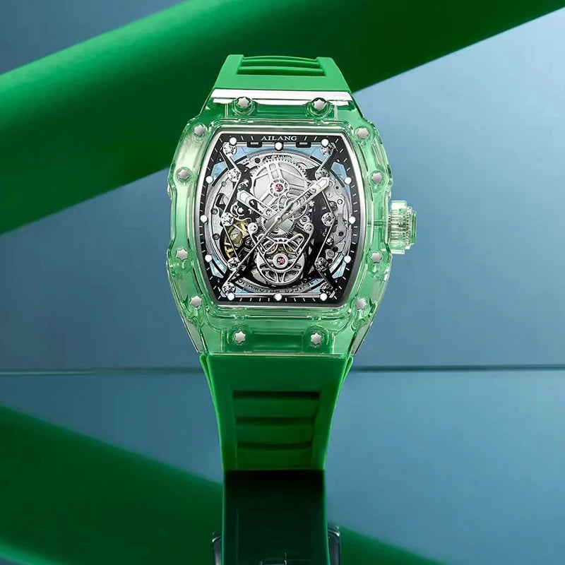 AILANG Men's Tonneau Automatic Mechanical Watch – strap detail