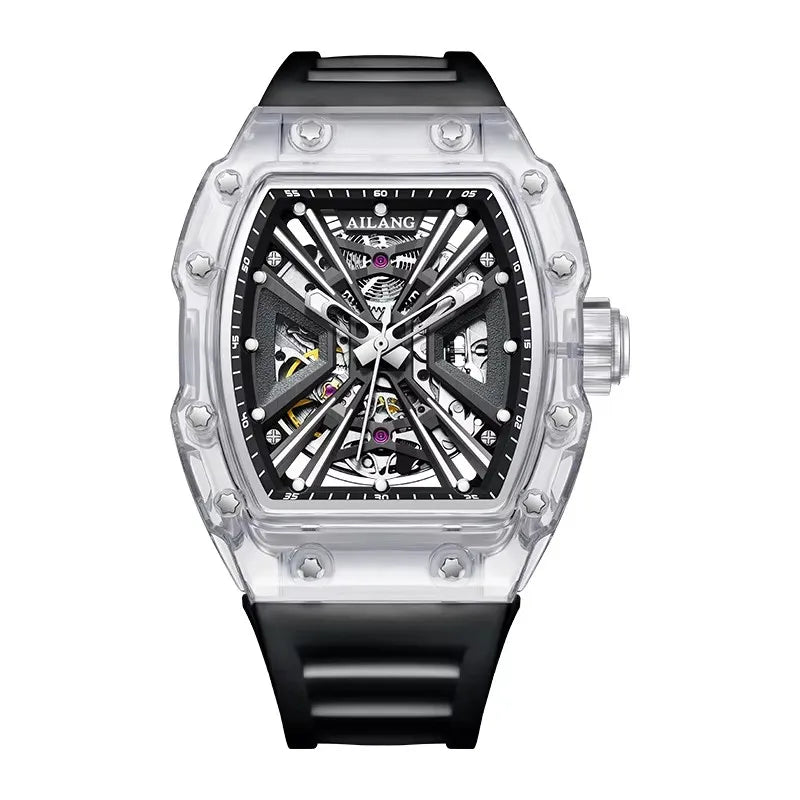 AILANG Men's Double-Sided Skeleton Automatic Mechanical Watch – clasp detail