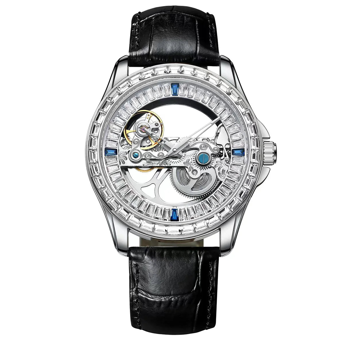 AILANG Men's Double-Sided Skeleton Automatic Mechanical Watch – mechanical detail