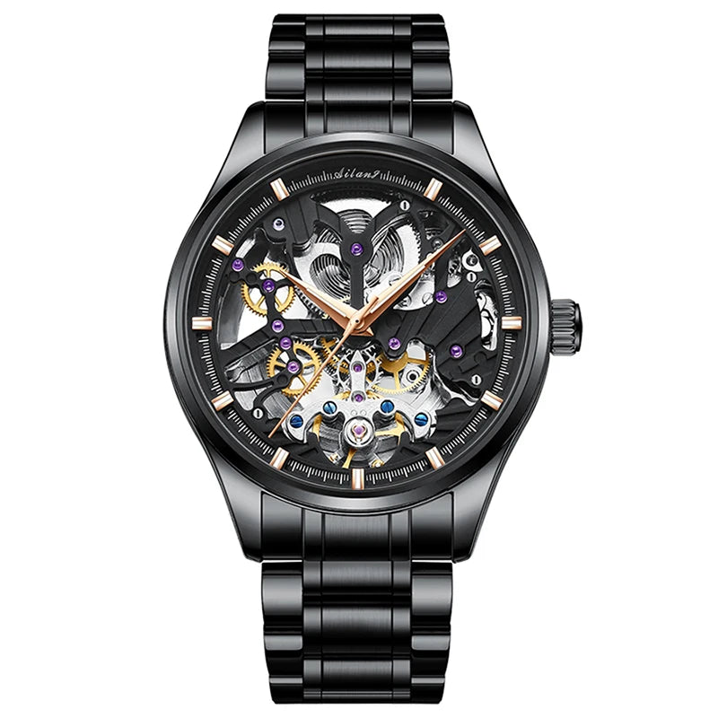 AILANG Men's Skeleton Automatic Mechanical Watch – strap detail